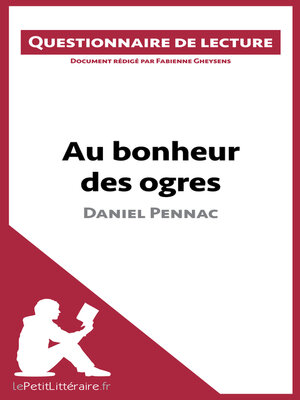 cover image of Au bonheur des ogres de Daniel Pennac